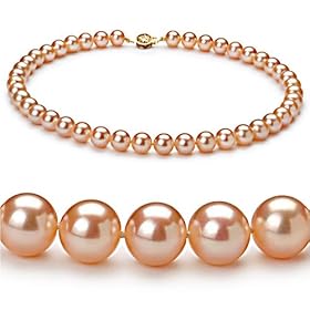Pink 8-9mm AAAA Freshwater Pearl Necklace 16 inch Choker Length