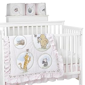 Crown Crafts Classic Pooh™ 4-pc. Crib Set - Pink Crown Crafts Classic Pooh™ 4-pc. Crib Set - Pink