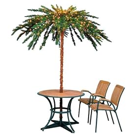 Barcana 7.5-Foot Umbrella Palm Tree Ready Trim With Clear Lights