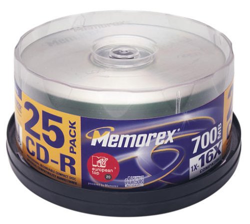 MP3 Player: Memorex CD-Rohlinge CD-R 700MB (max. 16x) 25er-Spindel