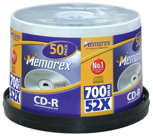 MP3 Player: Memorex 52x CD-R 700MB 50er Spindel Rohlinge (80 Min)