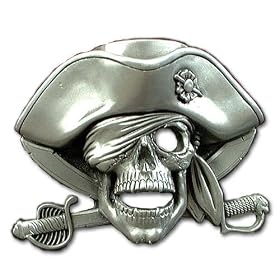 Davy Jone's One Eyed Jolly Roger Scurvy Pewter Pirate Belt Buckle Davy Jone's One Eyed Jolly Roger Scurvy Pewter Pirate Belt Buckle