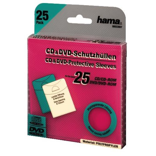 Heimkinosysteme: Hama CD-/DVD-Schutzh�llen 25, Rot