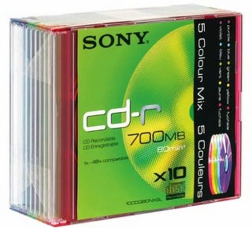Festplatten: Sony CD-R CD-Rohling 24x 700MB SlimCase 20er Pack