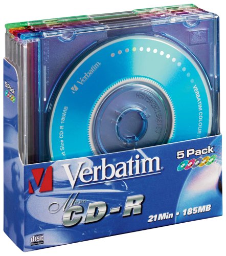Verst&auml;rker und Receiver: Verbatim 8cm 5Pk. Music CD Rohling 8cm 185MB 16xSp. Slim Jewel Case kratzfest