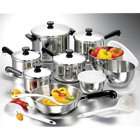 Revere� 14 pc Tri Ply Cookware Set w  3 pc Ekco� Melamine Kitchen Tools (REV17-CSB) by Cookware Sets