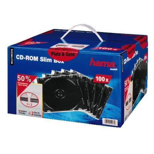 Heimkinosysteme: Hama CD-ROM-Leerh�llen Slimline (100 St�ck)
