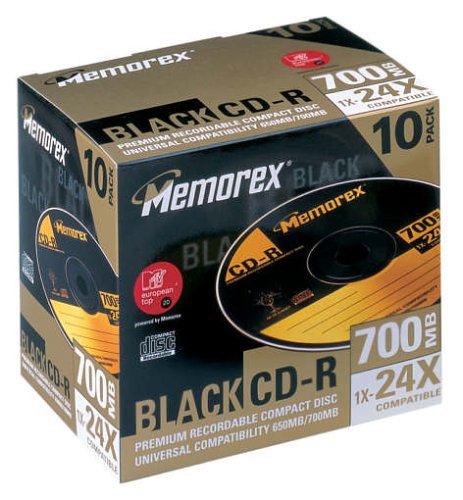 MP3 Player: Memorex CD-Rohlinge CD-R 700MB (max. 24x) schwarz 10er-Pack