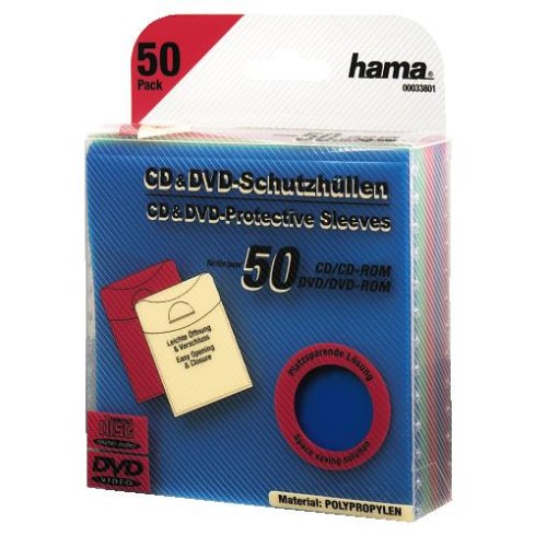 Heimkinosysteme: Hama CD-/DVD-Schutzh�llen 50, Farbig