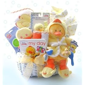 Personalized Rub-A-Dub Ducky Baby Gift Basket Picture