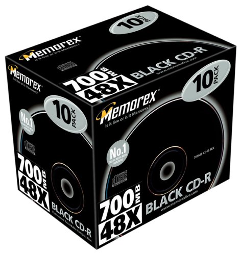 MP3 Player: Memorex CD-R CD-Rohlinge 700MB (48x) schwarz Jewel Case 10er-Pack