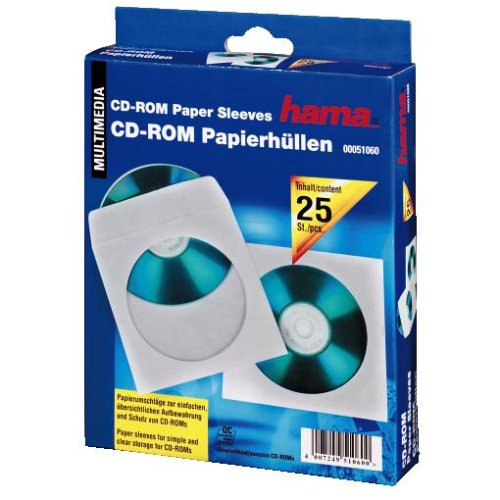 Heimkinosysteme: Hama CD/DVD-ROM Papierh�llen 25, Wei�