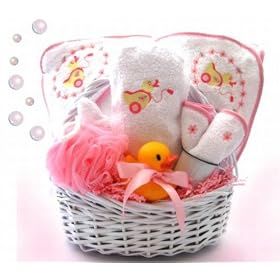 Personalized Pink Ducky Bath Time 