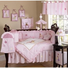 Fairy Tale Fairies Pink Baby Crib Nursery 9 pc. Infant Bedding Set