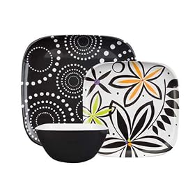 Zak Designs In Bloom 12-Piece Dinnerware Set, Service for 4 by Dinnerware