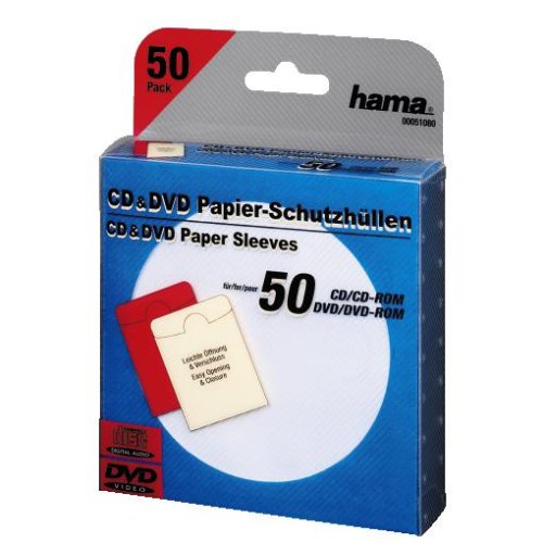 Heimkinosysteme: Hama CD/DVD-ROM Papierh�llen 50, Blau