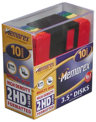 MP3 Player: Memorex 3,5-Zoll Disketten 10er-Pack farbig in Plastikbox