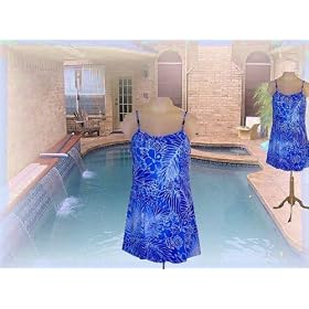 It Figures! Slender Thighs Collection Princess Seam Batik Print Swimdress Swimsuit It Figures! Slender Thighs Collection Princess Seam Batik Print Swimdress Swimsuit