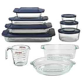 Pyrex Clear Glass 17-pc. Bake and Store Set by Pyrex