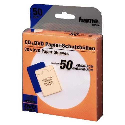 Heimkinosysteme: Hama CD/DVD-ROM Papierh�llen 50, Orange