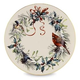 Lenox Winter Greetings Gold Banded Ivory China Salad Plate by Lenox China