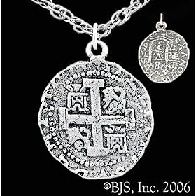 Pirates Coin Sterling Silver Charm Necklace Pirates Coin Sterling Silver Charm Necklace