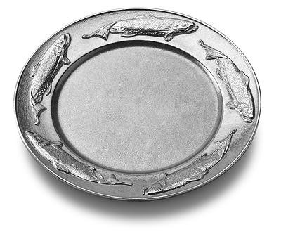 Wilton Armetale Creel & Trout Medium Round Tray