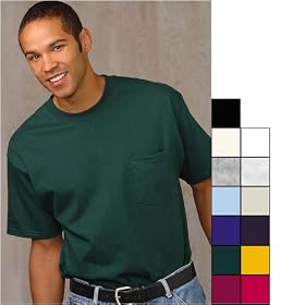 Hanes Adult Beefy-Tee with Pocket - Available in 13 Colors