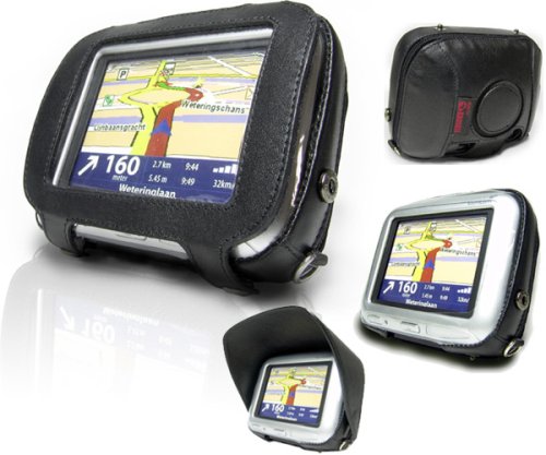 Kompaktanlagen: Krusell Ledertasche schwarz f�r TomTom GO