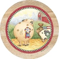 Debbie Mumm Prize Pig Sandstone Coasters