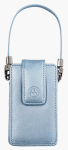 Festnetztelefone: funkt. Ledertasche Motorola hellblau
