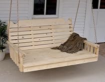 55 in Unfinished Pine Crossback Swingbed