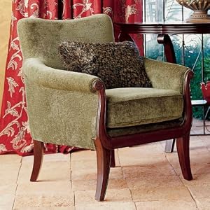 The Bombay Company Store: Voltaire Accent Chair :  accent mahogany chenille chair