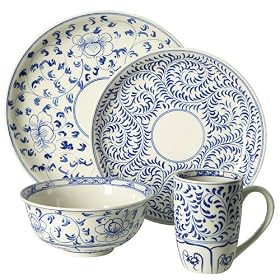 Hibiscus 16-pc. Dinnerware Set - Blue by 
