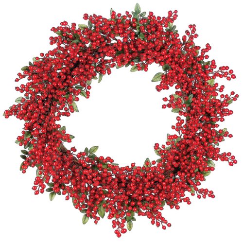 Chic 30" Red San Francisco Berry Christmas Wreath #XBZ688-RE