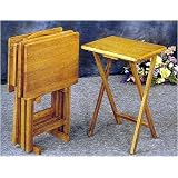 All Natural Solid Wood 4 Tables w/ Stand