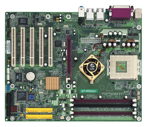 Drucker: EPoX EP-8RDA3+Pro Mainboard NVIDIA nForce 2 Ultra 400+G-MCP / Sockel 754 / 400MHz / ATX