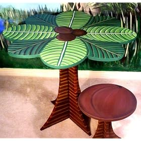 Teacup Tables Palm Tree Table with Coconut Stools Set Hand Painted Chidrens Furniture Teacup Tables Palm Tree Table with Coconut Stools Set Hand Painted Chidrens Furniture