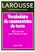 Vocabulaire du commentaire de texte