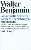 Gesammelte Schriften, Suppl.-Bde., Kt, Suppl.1, Kleinere Übersetzungen