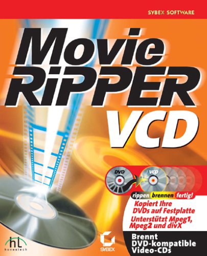 Movie Ripper VCD, CD-ROM in Karton-Box Kopiert Ihre DVDs auf Festplatte. Unterstützt MPEG1, MPEG2 und divX. Brennt DVD-kompatible Video-CDs. Für Windows 95/98/Me/NT/2000/XP