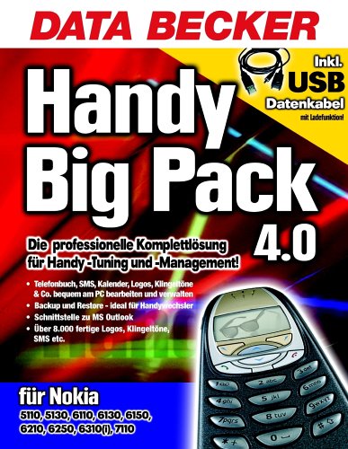 Heimkinosysteme: Handy Big-Pack USB Nokia, CD-ROM Die professionelle Komplettl�sung f�r Handy-Tuning und -Management. F�r Nokia 5110,5130, 6110, 6130, 6150, 6210, 6250, ... unter Windows 98/98SE/Me/2000/NT4(SP6)/XP