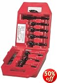 Milwaukee 49-22-0130 Contractor's Kit 7 Bit 1-Inch to 2-9/16-Inch Selfeed Drill Bit Assortment with 5-1/2-Inch Extension and Plastic Carrying Case