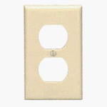Leviton  1-Gang Duplex Receptacle Wallplate, Ivory