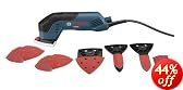 Bosch 1294VSK 2.3 Amp Corner Detail Sander Kit includes Sanding Sheet and Backing Pad Assortment