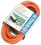Coleman Cable 02507  25 12/3 SJTW Orange Extension Cord