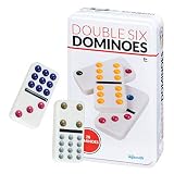 Collectors Double 6 Colour Dot Dominoes In Tin