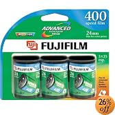 Fujifilm 400 Speed 25 Exposure APS Film (3 Pack)