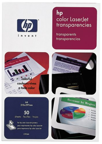 Heimkinosysteme: Hewlett Packard C2936A Color LaserJet Transparentfolien, DIN A4, 127�m, 50 Blatt