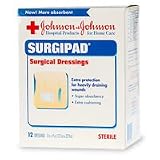 Johnson & Johnson Surgipad Surgical Dressings, 5 x 9-Inch 12 dressings